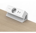 Fellowes douille Power Desk, 1 prise + 1 x USB-A + 1 x USB-C, blanc, pour les Pays-Bas
