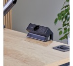 Fellowes Power Desk-Steckdose, 1 Steckdose + 1 x USB-A + 1 x USB-C, schwarz, für Belgien
