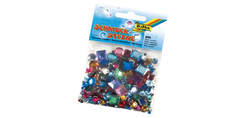 Glitter steentjes Folia 800 stuks diverse kleuren en afmetingen