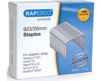 Rapesco nietjes 923/20 mm (type 23), verzinkt, doosje met 1000 nietjes