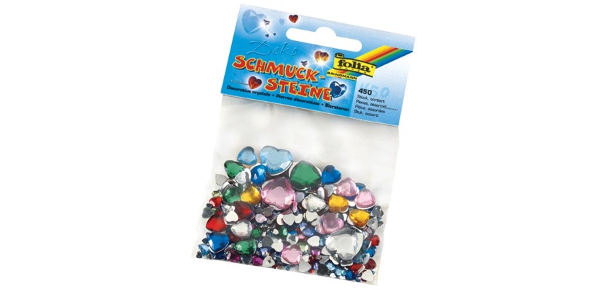 Folia pierres décoratives 450 pièces, c?urs