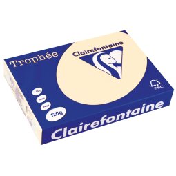 Clairefontaine Trophée Pastel, papier couleur, A4, 120 g, 250 feuilles, ivoire