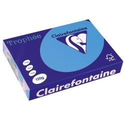 Clairefontaine Trophée Intens, papier couleur, A4, 120 g, 250 feuilles, bleu royal