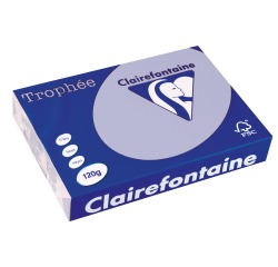 Clairefontaine Trophée Pastel, papier couleur, A4, 120 g, 250 feuilles, lavande