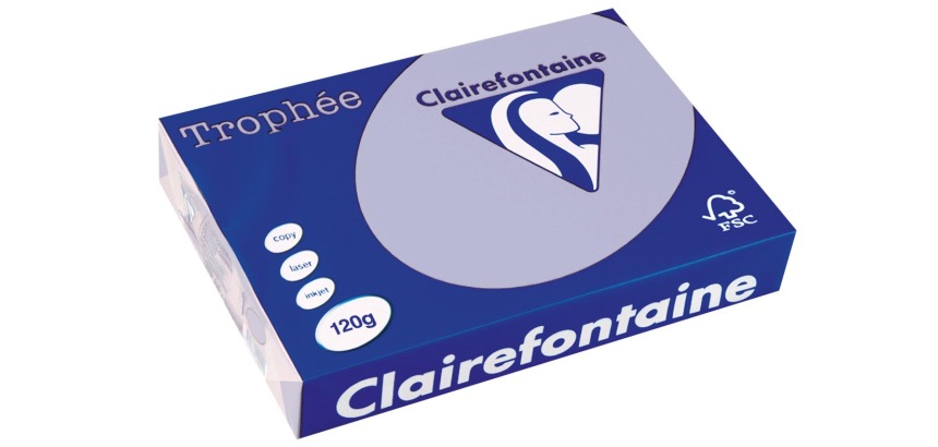 Clairefontaine Trophée Pastel, gekleurd papier, A4, 120 g, 250 vel, lavendelblauw