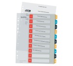 Leitz Cosy tabbladen, ft A4, 11-gaatsperforatie, PP, geassorteerde kleuren, set 1-10