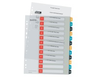 Leitz Cosy intercalaires, ft A4, perforation 11 trous, PP, couleurs assorties, set 1-12