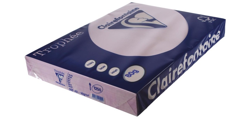 Clairefontaine Trophée Pastell, farbiges Papier, A3, 80 g, 500 Blatt, Flieder