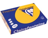 Clairefontaine Trophée Intens, papier couleur, A4, 120 g, 250 feuilles, jaune tournesol
