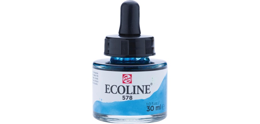 Talens Ecoline peinture à l'eau flacon de 30 ml, bleu ciel (cyan)