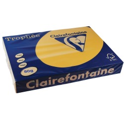 Clairefontaine Trophée Pastel, papier couleur, A3, 80 g, 500 feuilles, bouton d'or