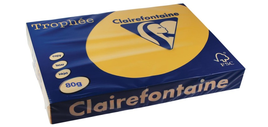 Clairefontaine Trophée Pastel, colored paper, A3, 80 g, 500 sheets, buttercup