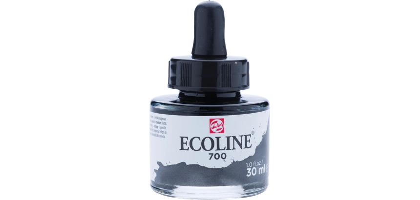 Talens Ecoline Wasserfarbe Flasche 30 ml, Schwarz