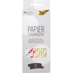 Folia pailles en papier, boîte distributrice de 25 pièces, bollen