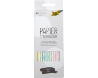 Folia pailles en papier, boîte distributrice de 25 pièces, pastel bollen