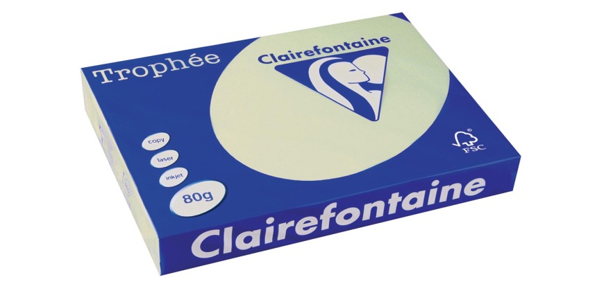 Clairefontaine Trophy Pastel, colored paper, A3, 80 g, 500 sheets, light green