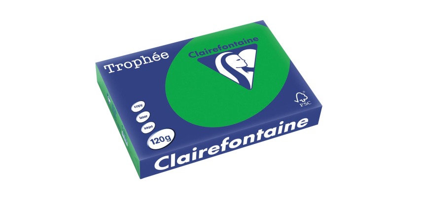 Clairefontaine Trophée Intens, colored paper, A4, 120 g, 250 sheets, billiard green