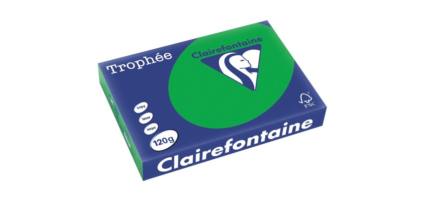 Clairefontaine Trophée Intens, colored paper, A4, 120 g, 250 sheets, billiard green