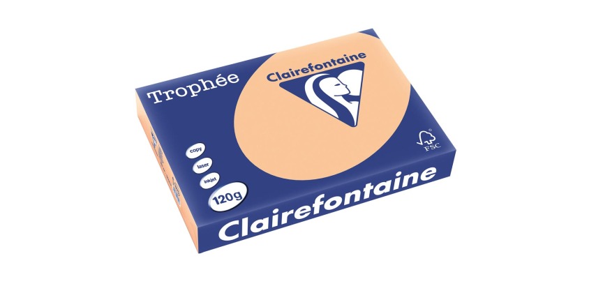 Clairefontaine Trophée Pastel, gekleurd papier, A4, 120 g, 250 vel, abrikoos