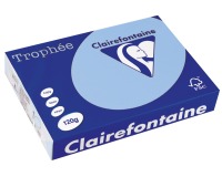 Clairefontaine Trophée Pastel, papier couleur, A4, 120 g, 250 feuilles, bleu vif
