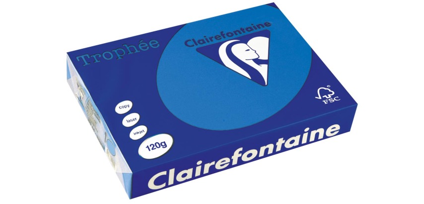 Clairefontaine Trophée Intens, gekleurd papier, A4, 120 g, 250 vel, turkoois