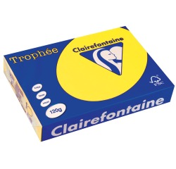 Clairefontaine Trophée Intens, papier couleur, A4, 120 g, 250 feuilles, jaune soleil