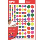 Apli Kids removable stickers, circles, blister pack of 624 pieces in assorted colors and sizes