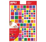 Apli Kids verwijderbare stickers, vierkant, blister met 756 stuks in geassorteerde kleuren en groottes