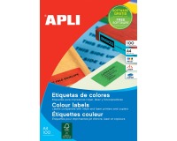Apli Gekleurde etiketten Ft 105 x 148 mm (b x h), groen, 80 stuks, 4 per blad, etui van 20 blad