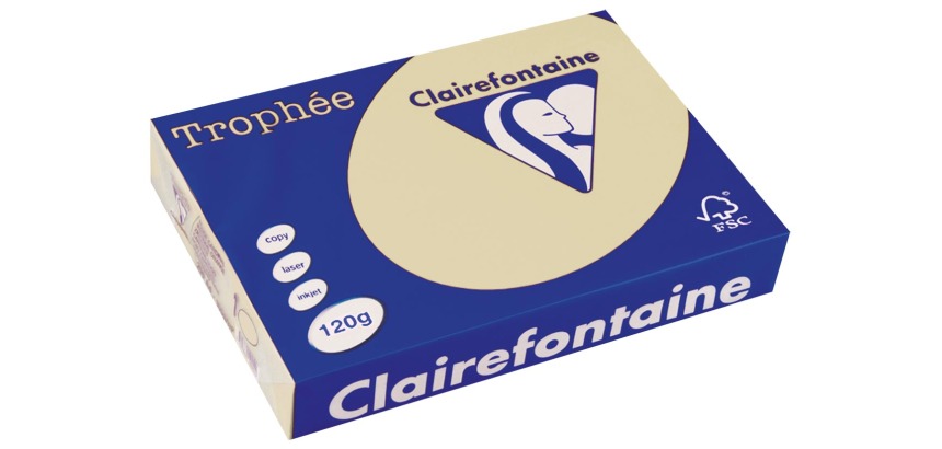 Clairefontaine Trophée Pastel, colored paper, A4, 120 g, 250 sheets, chamois
