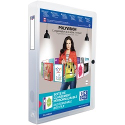 OXFORD Polyvision personaliseerbare elastobox, formaat A4, uit PP, rug van 4 cm, transparant