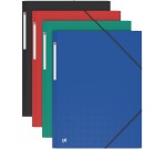 OXFORD Memphis folder with flaps and elastic bands, A3 format, in PP, assorted colors
