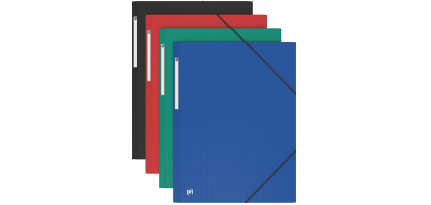 OXFORD Memphis farde à rabats et élastiques, format A3, en PP, couleurs assorties