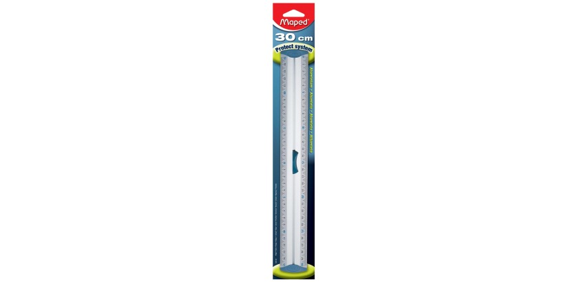 Maped latte Aluminium, graduation double, 30 cm