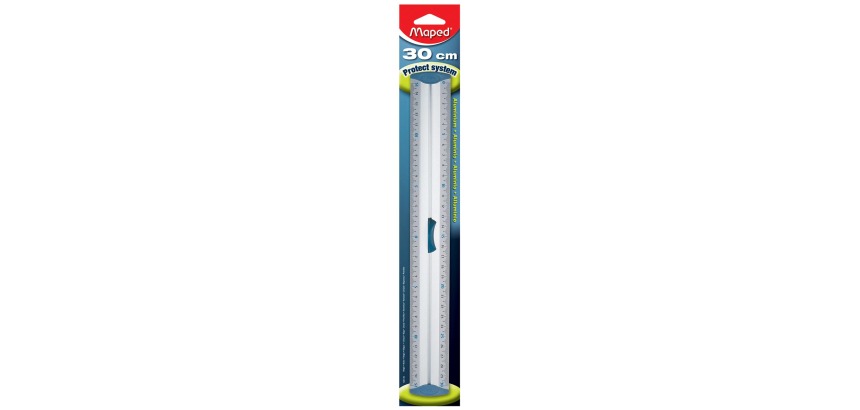 Maped aluminum ruler, double graduation, 30 cm