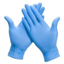 Gants en nitril, large, bleu, paquet de 100 pièces