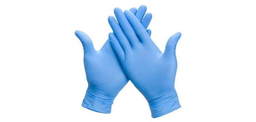 Gants en nitril, large, bleu, paquet de 100 pièces