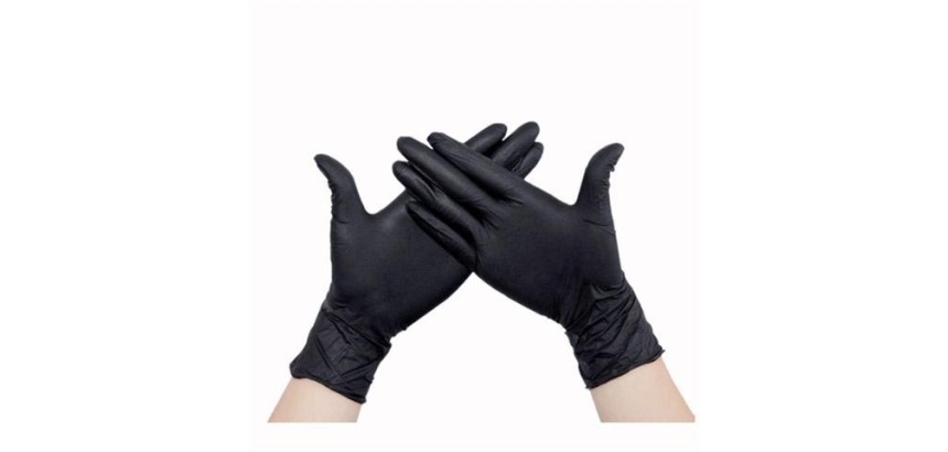 Nitrile gloves, large, black, pack of 100 pieces