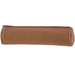 Oxford trousse en cuir, rond, brun