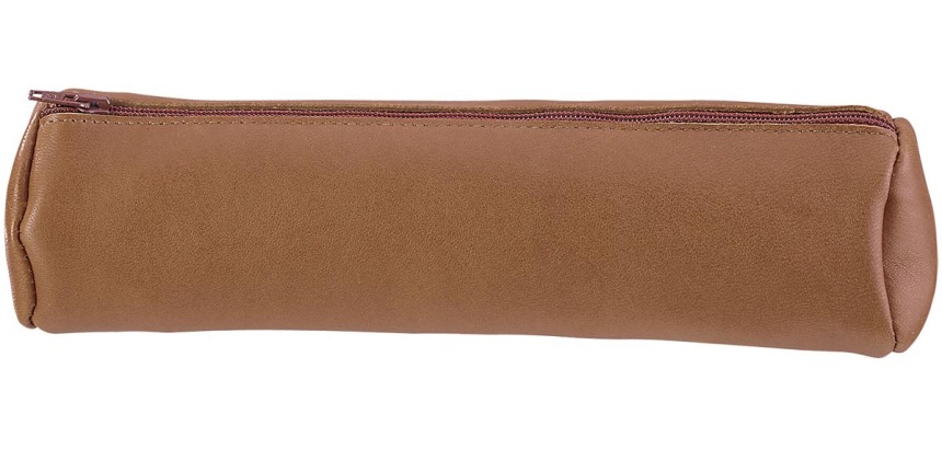 Oxford trousse en cuir, rond, brun