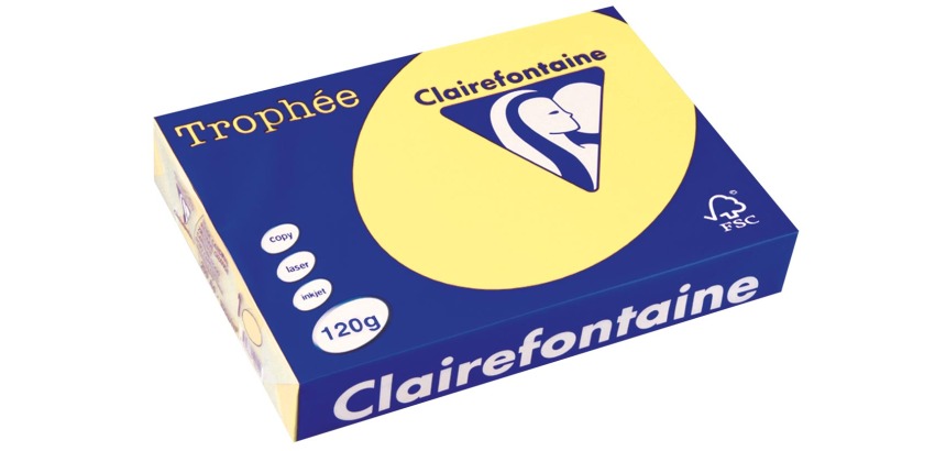 Clairefontaine Trophée Pastel, colored paper, A4, 120 gsm, 250 sheets, daffodil