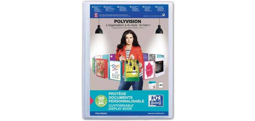 OXFORD Polyvision customizable document protector, A4 format, in PP, 60 pockets, transparent