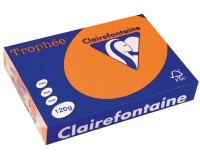 Clairefontaine Trophée Pastel, papier couleur, A4, 120 g, 250 feuilles, clémentine
