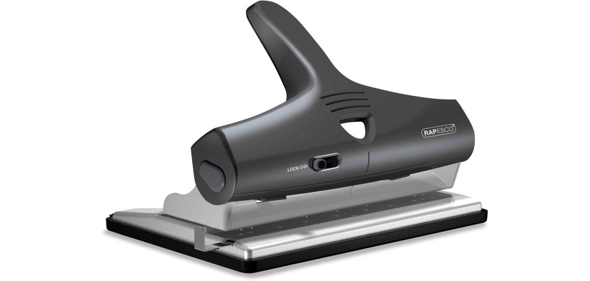 Rapesco ALU adjustable multi-hole punch, capacity: 32 sheets, black