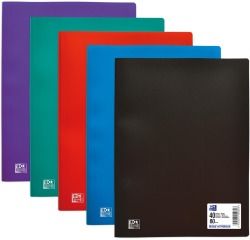 OXFORD Initial protège documents, ft A4, en PP fort, 40 pochettes, couleurs assorties