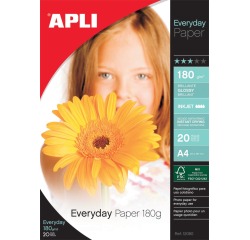 Apli papier photo Everyday ft A4, 180 g, paquet de 20 feuilles