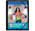 OXFORD Polyvision Mappe mit Klappen und Gummiband, Format A4, aus PP, schwarz