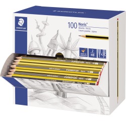 En_lapices de grafito staedtler noris 120 n.2 hb expositor de 100 unidades