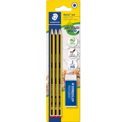 Crayon Staedtler Noris HB blister 3 pièces avec gomme