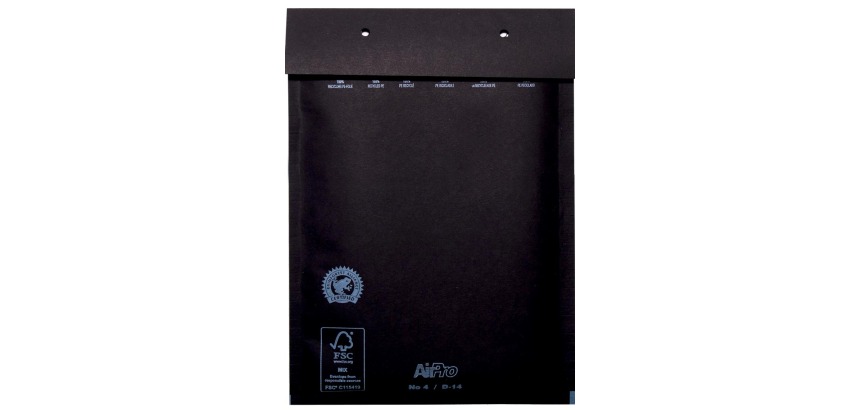 Enveloppe à bulles d'air 180 x 265 mm, boite de 100 pièces, noir